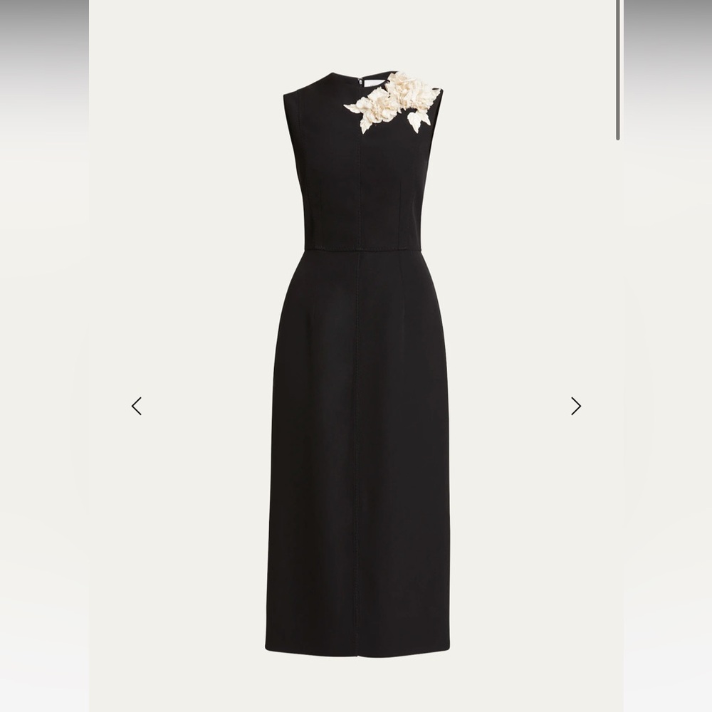 Erdem dress with contrast 3D floral applique